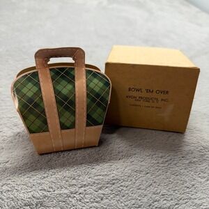 VTG Avon Bowl Em Over (2) Bowling Ball Soap On A Rope With Original Plaid Box